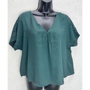Madewell Women's Ryme Green Blouse  Size XS